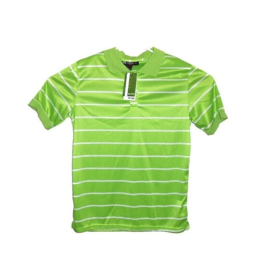 Loose Threads Men's Large Shirt‎ Who M I New With Tags Green Striped Polo